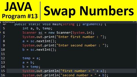 swap two numbers in java.